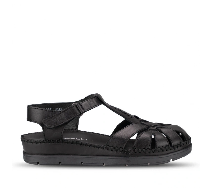 FORELLİ BONİTA-G KADIN DERİ COMFORT SANDALET SİYAH