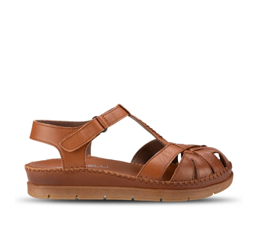 FORELLİ BONİTA-G KADIN DERİ COMFORT SANDALET TABA