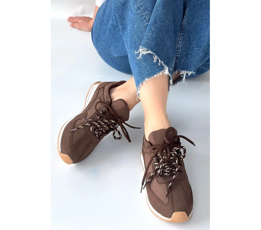 Jeat Kahverengi Nubuk Bağcıklı Spor Ayakkabı