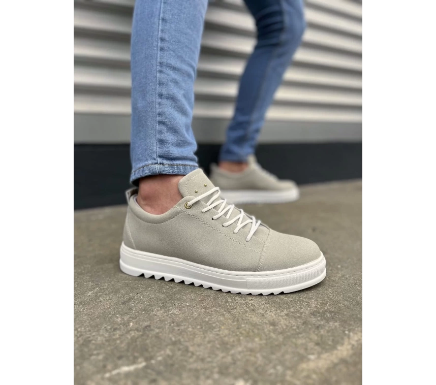 JY152 Cool Bağcıklı Süet Erkek Günlük Spor Klasik Ayakkabı SBT - Gri