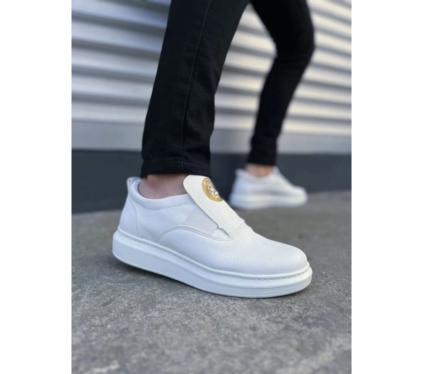 JY161 Hippo Bağcıksız Cilt Erkek Günlük Sneaker Ayakkabı CBT - Beyaz