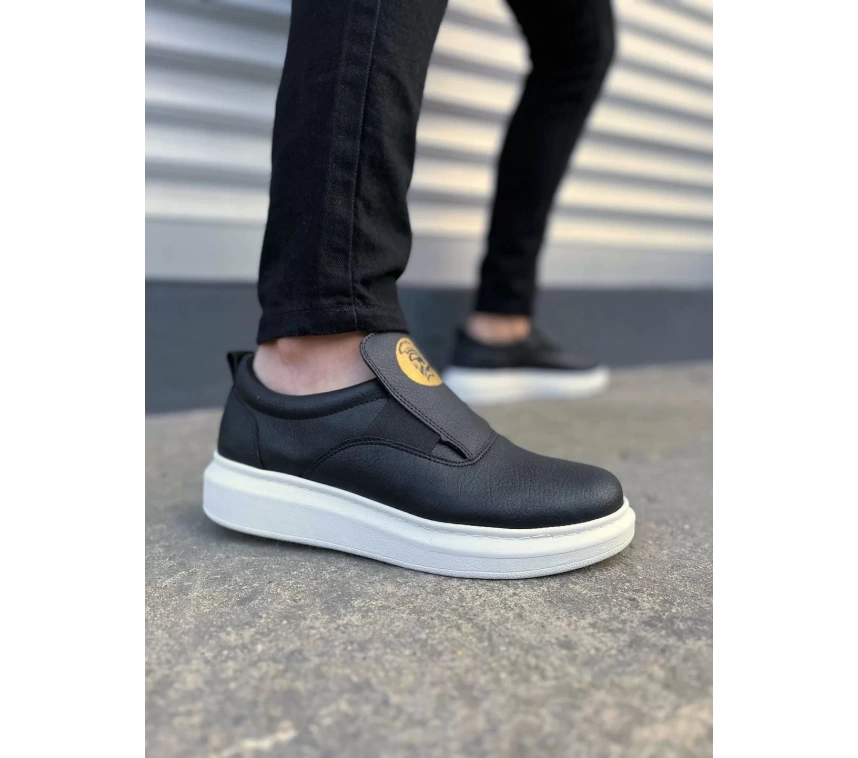 JY161 Hippo Bağcıksız Cilt Erkek Günlük Sneaker Ayakkabı CBT - Siyah