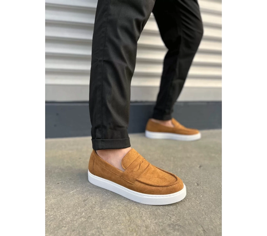 JY180 Estilo X Bağcıksız Süet Erkek Günlük Spor Klasik Ayakkabı SBT - Taba