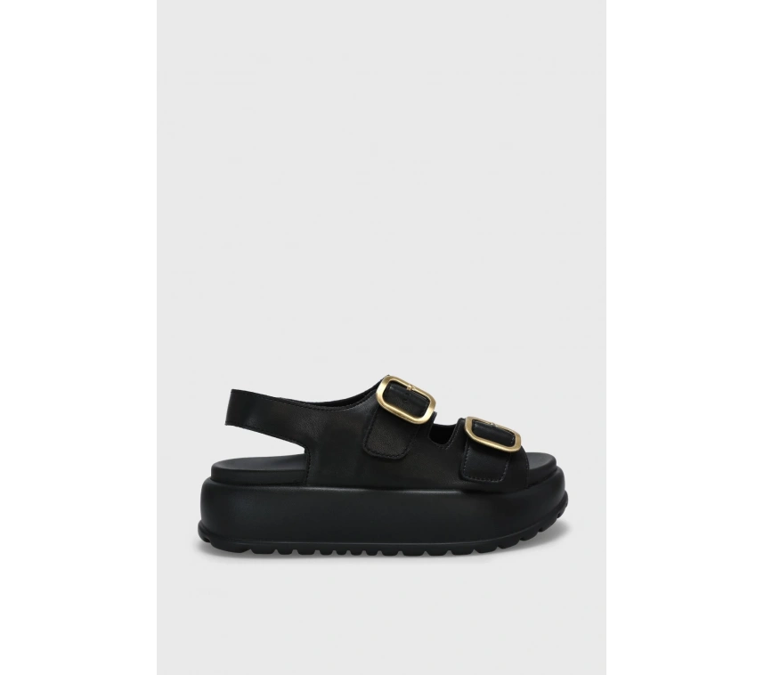 LUFİAN ISLA KADIN HAKİKİ DERİ SANDALET SİYAH