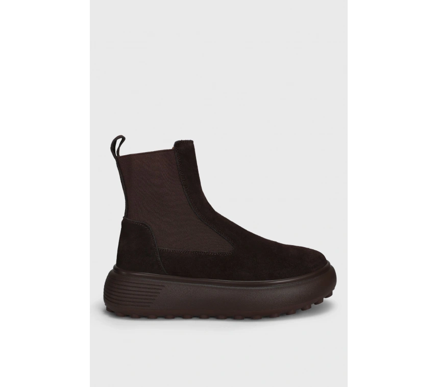 LUFIAN MONICA KADIN DERİ YANI LASTİKLİ BOT KAHVE