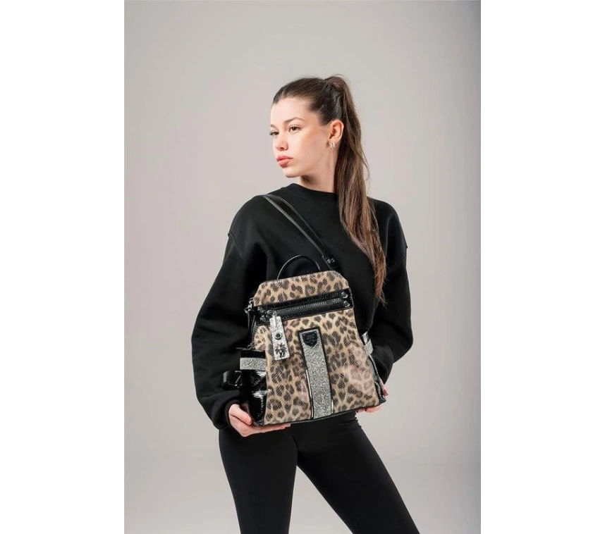 Poge Leopar Cilt Kol Ve Sırt Çantası