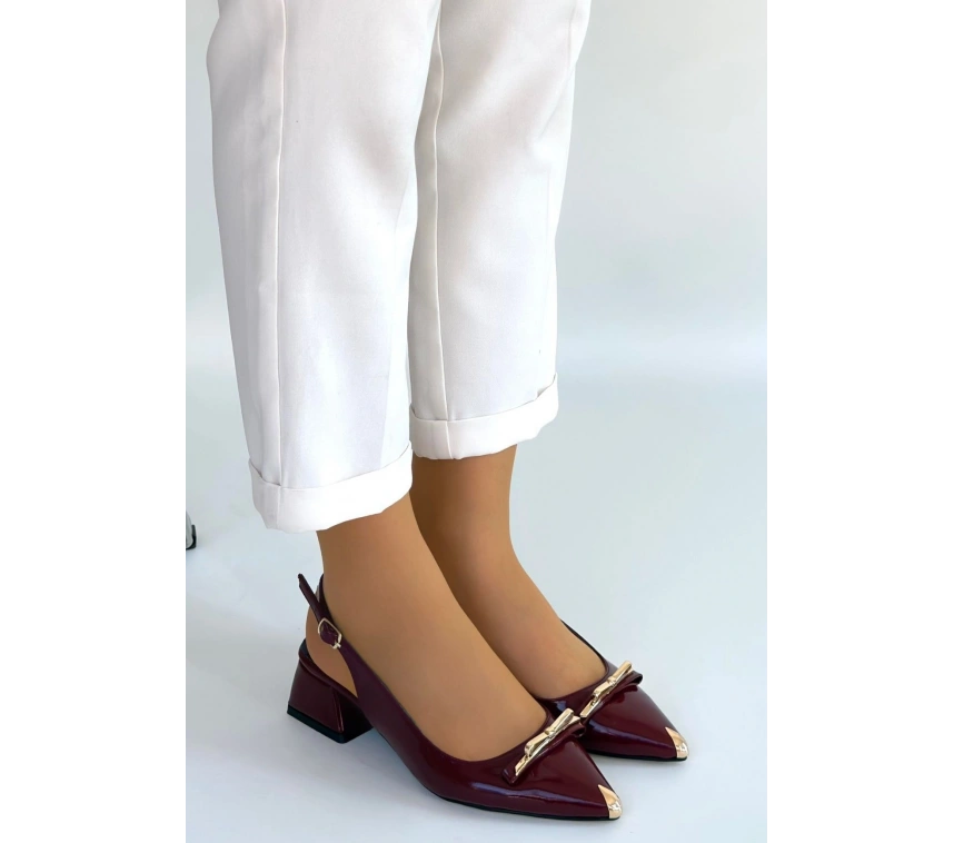 Ricy Bordo Rugan Topuklu Ayakkabı