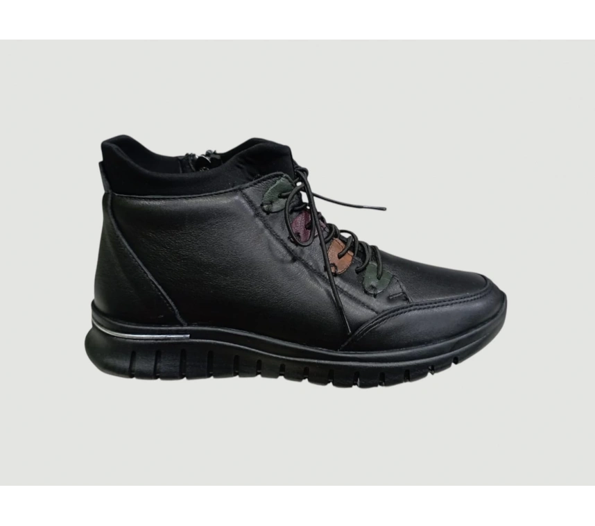 VOYAGER Z433 KADIN DERİ COMFORT FERMUARLI BOT SİYAH