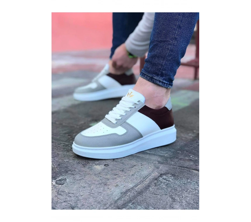 WG011 Beyaz Taba Erkek Casual Ayakkabı