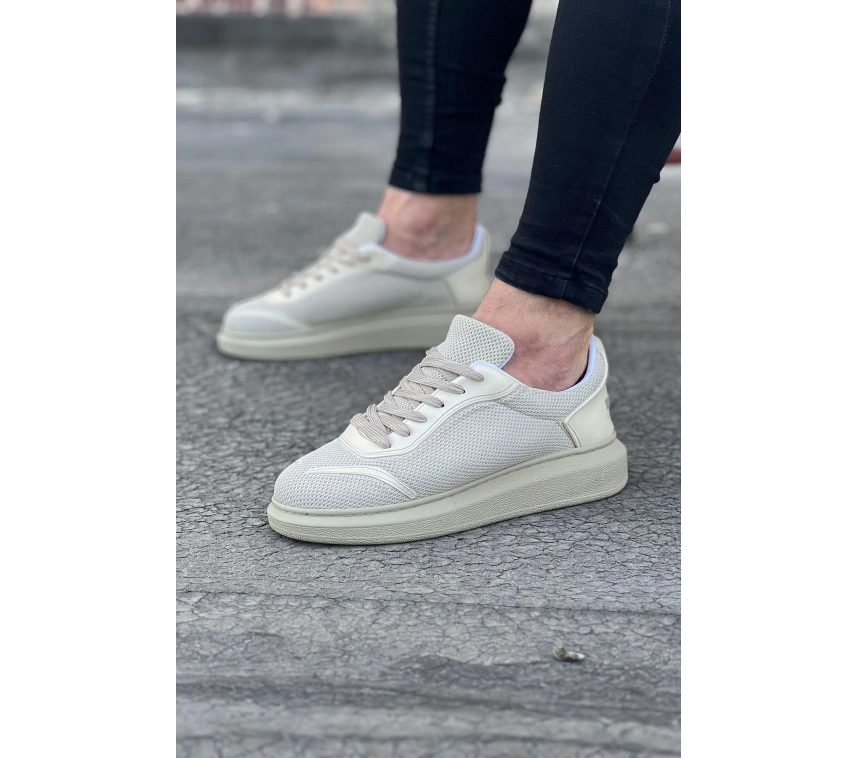 WG019 Bej Triko Erkek Casual Ayakkabı
