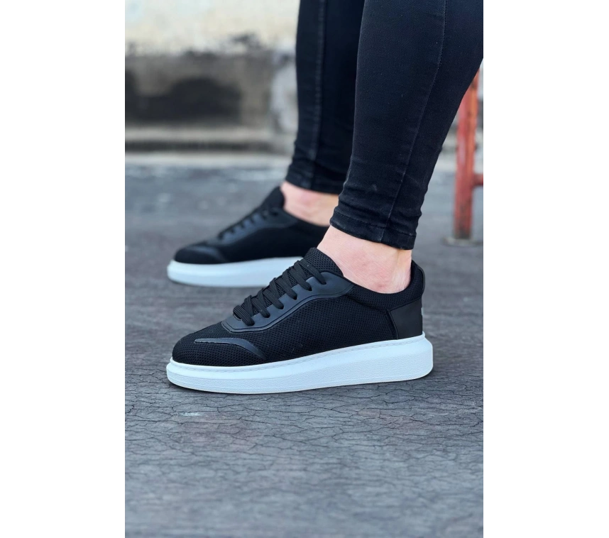 WG019 Siyah Triko Erkek Casual Ayakkabı
