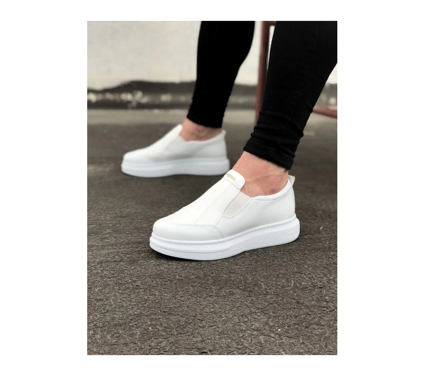 WG049 Beyaz Düz Casual Erkek Ayakkabı