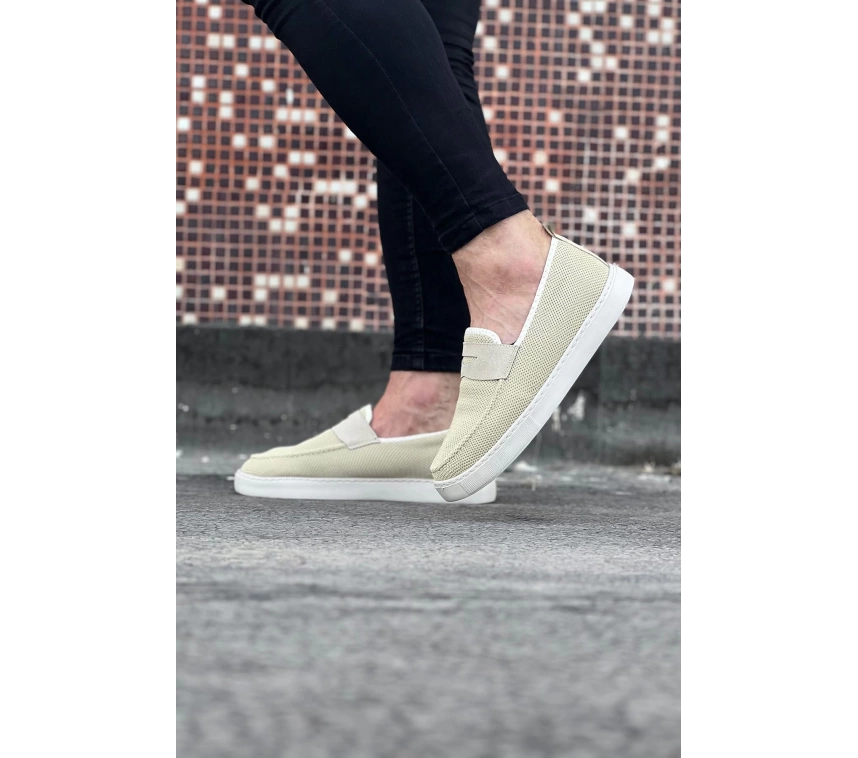 WG061 Bej Triko Babet Erkek Casual Ayakkabı