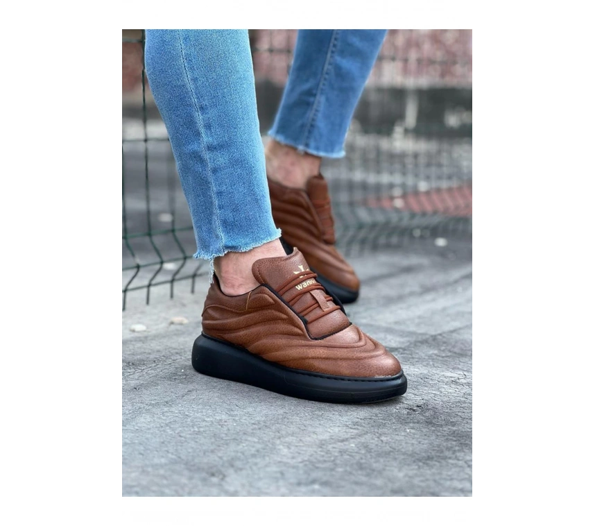 WG094 Taba Siyah Erkek Casual Ayakkabı