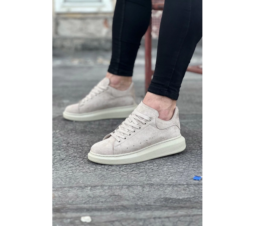 WG096 Bej Süet Günlük Erkek Casual Ayakkabı