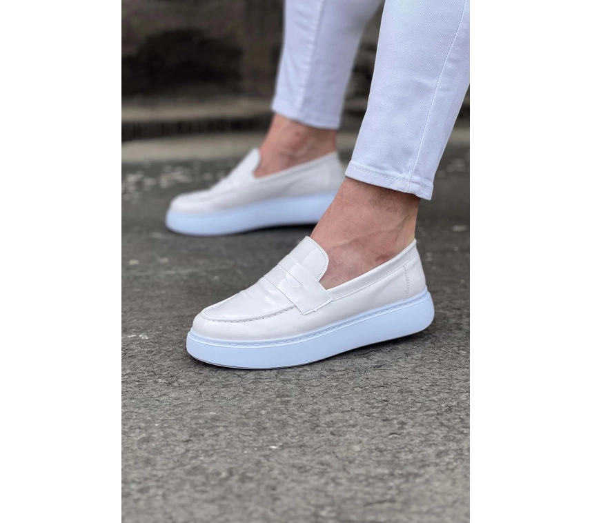 WG161 Beyaz Rugan Erkek Casual Ayakkabı