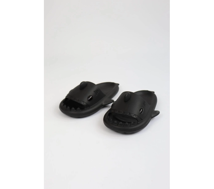WG500 Köpekbalığı Siyah Unisex Tam Ortopedik Terlik Shark Slides
