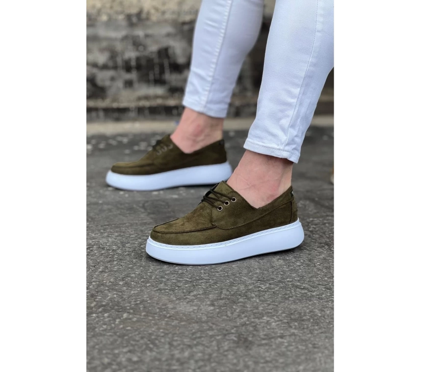 WG508 Haki Süet Ortopedik Taban Erkek Casual Ayakkabı