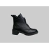 CASTLE BLACK CB-11032-1 KADIN DERİ ÖNÜ LASTİKLİ YANI FERMUARLI BOT SİYAH