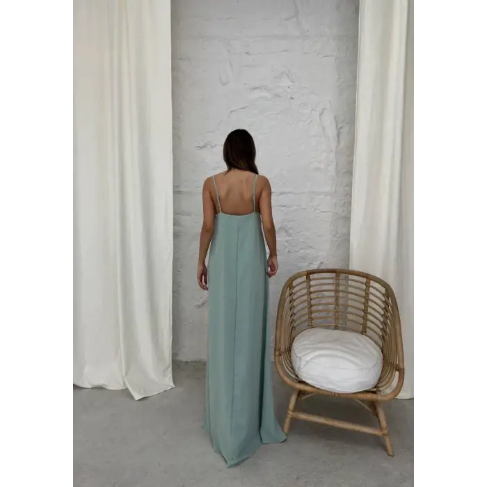 Aerobin uzun elbise çağla yeşili pt