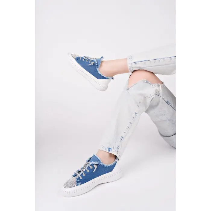 Enber Mavi Kot Bağcıklı Spor Ayakkabı