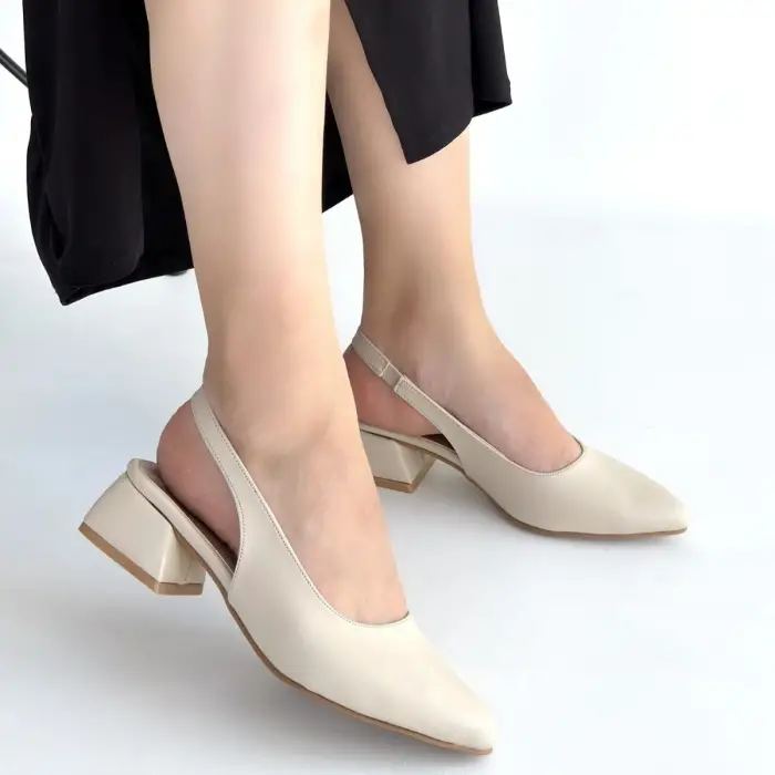 Evia Bej Cilt Topuklu Ayakkabı