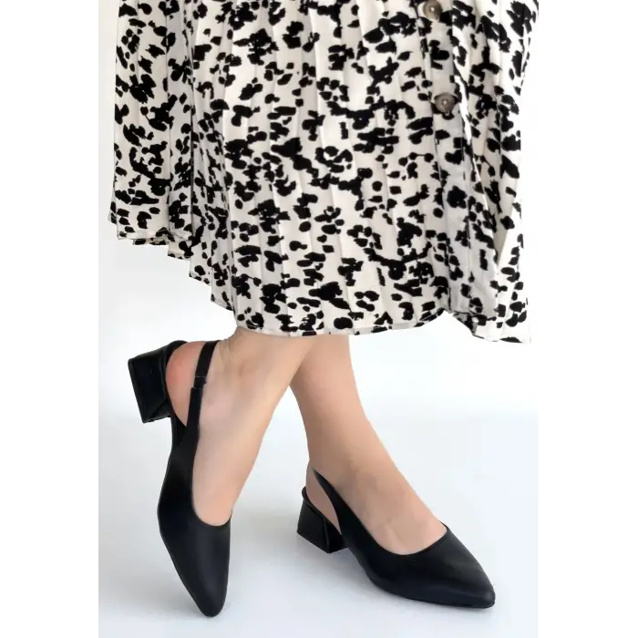 Evia Siyah Cilt Topuklu Ayakkabı