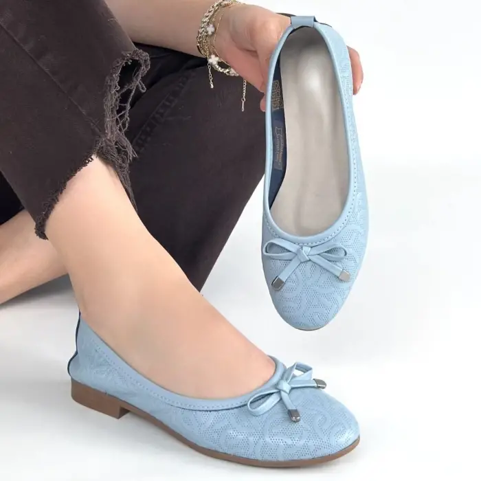 Jnues Mavi Deri Babet Ayakkabı