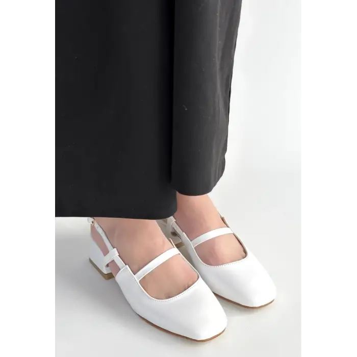 Liva Beyaz Cilt Topuklu Ayakkabı