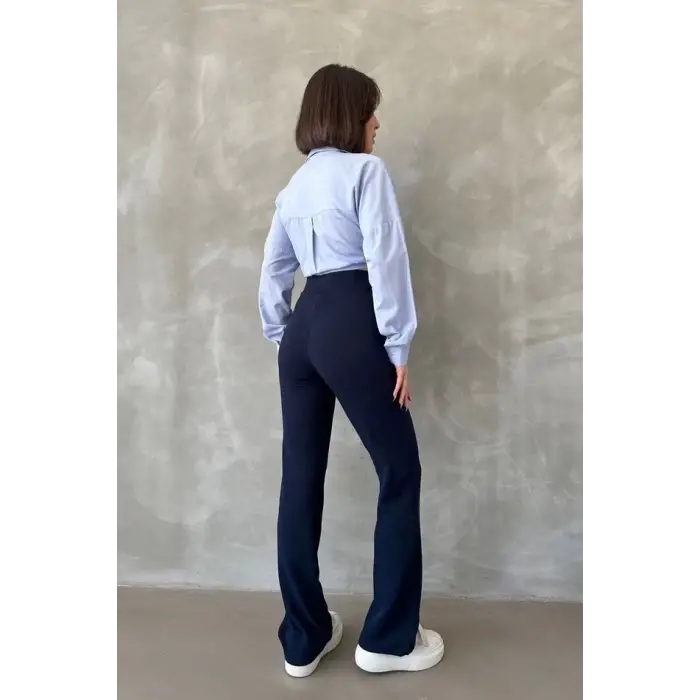 Önü cumalı ithal krep pantolon