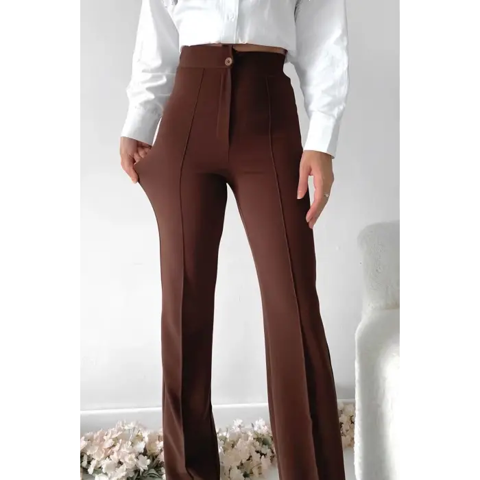 Önü cumalı ithal krep pantolon