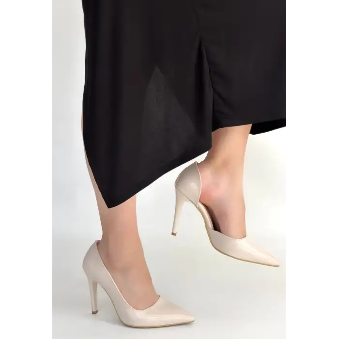 Pley Bej Rugan Stiletto Ayakkabı