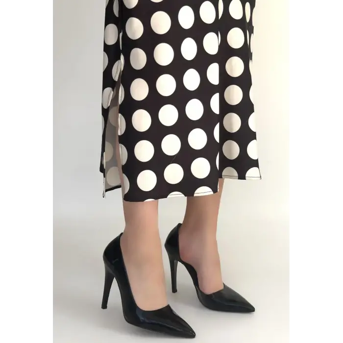 Pley Siyah Rugan Stiletto Ayakkabı