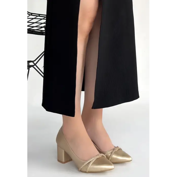 Rewin Gold Cilt Topuklu Ayakkabı