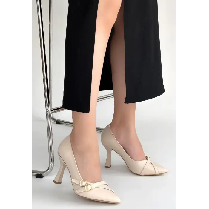 Wenda Bej Cilt Topuklu Ayakkabı