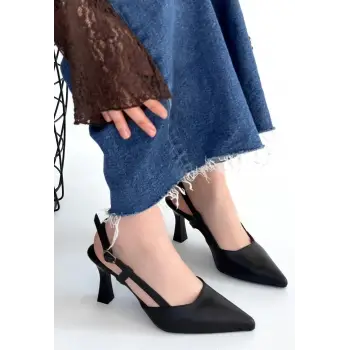 Hoost Siyah Cilt Topuklu Ayakkabı