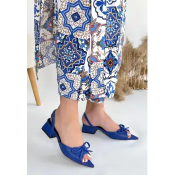 Lotta Mavi Cilt Topuklu Ayakkabı