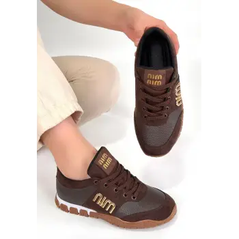 Marje Kahverengi Cilt Bağcıklı Spor Ayakkabı