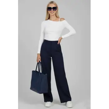 Tek Omuz İpli Bluz Beyaz T4328