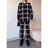 Ekoseli triko takım siyahbeyaz