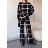 Ekoseli triko takım siyahbeyaz