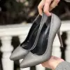 Hillar Platin Saten Stiletto Ayakkabı
