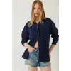 Tek cepli müslin gömlek lacivert pt