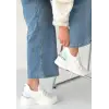 Weor Beyaz Triko Bağcıklı Spor Ayakkabı