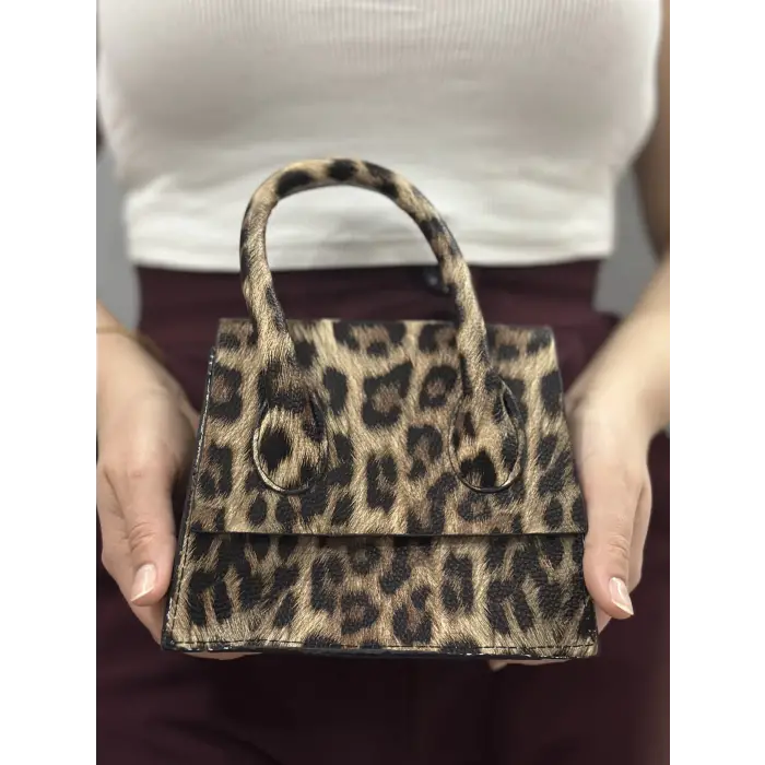 luxe leopar cilt çanta