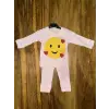 3-12 aylık emoji detalı takım pembe