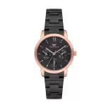 Ferro Black Steel Steel Cord Womens Wristwatch F21078A-1168-R