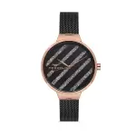 Ferro Black Wicker Cord Womens Wristwatch F21153C-R