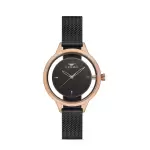 Ferro Black Wicker Cord Womens Wristwatch FL21234C-R