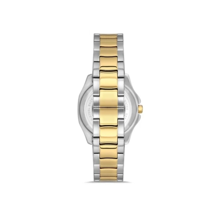 Ferro Sarı ve Gümüş Çelik Kordon Kadın Kol Saati FL43008A-D 3ATM Su Geçirmez 2 Yıl Garantili